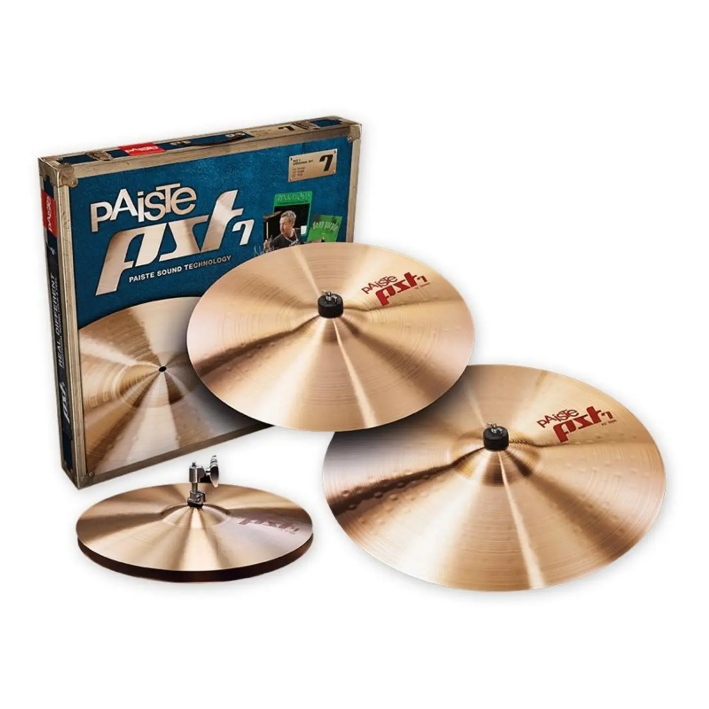 SET PAISTE PST7 MEDIUM UNIVERSAL HI HAT 14"+CRASH 16"+ RIDE 20"
