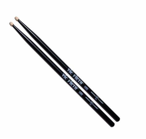 BAQUETAS VIC FIRTH AMERICAN CLASSIC 5A PUNTA MADERA NEGRAS