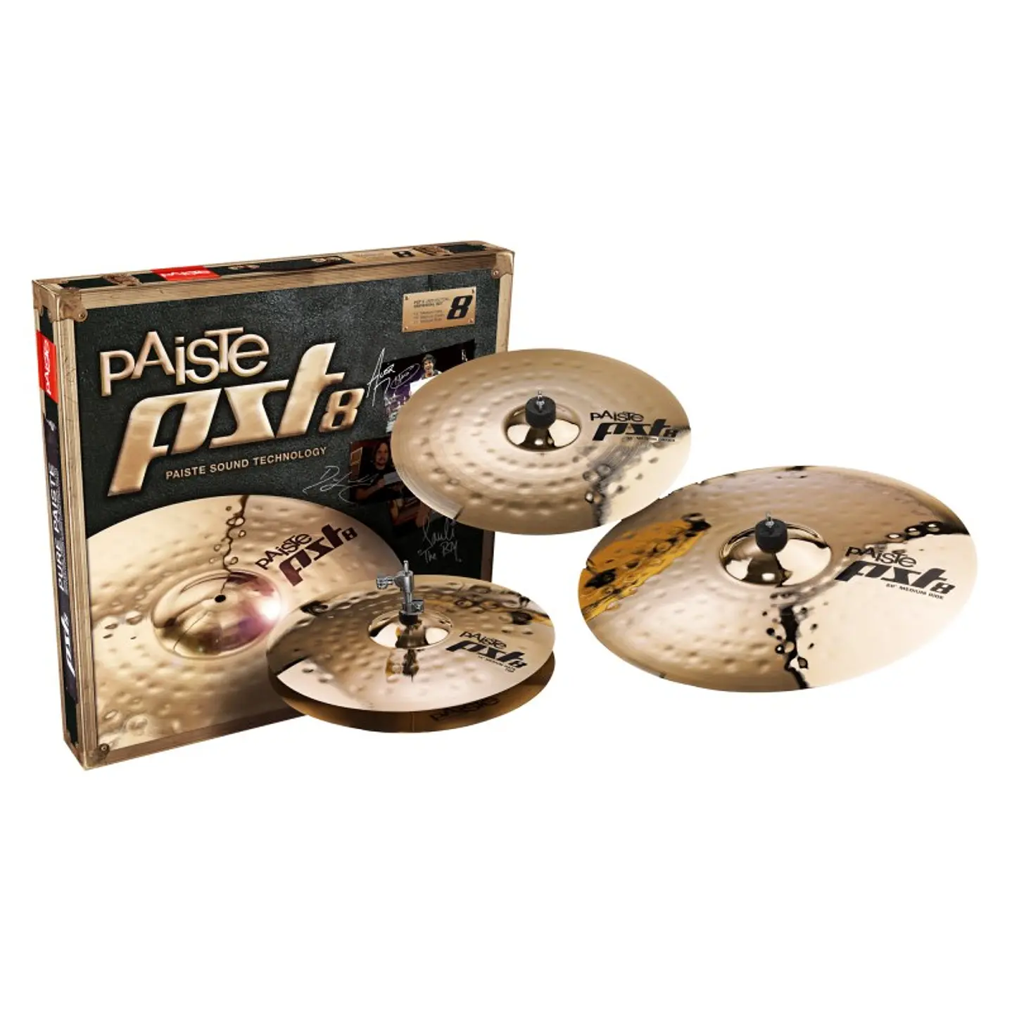 SET PAISTE PST8 UNIVERSAL HI HAT 14" CRASH 16" RIDE 20"