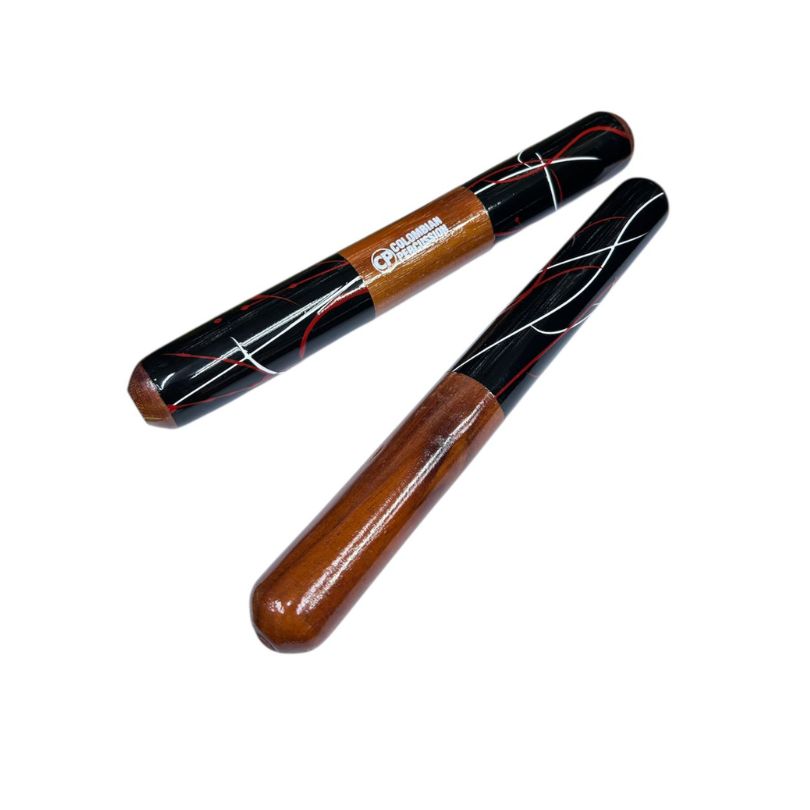 CLAVES COLOMBIAN PERCUSSION DISEÑO STRIPE ROJO/BLANCO