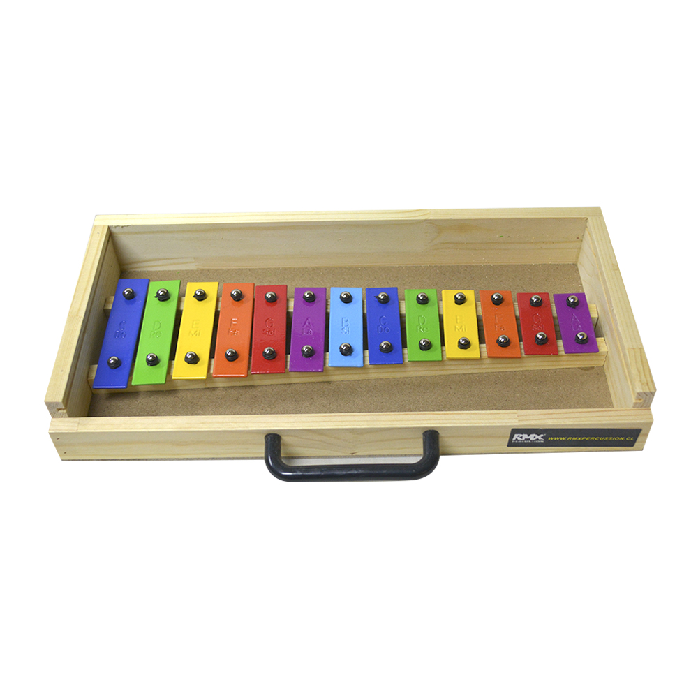 METALOFONO RMX 13 NOTAS DE COLOR EN CAJA DE MADERA