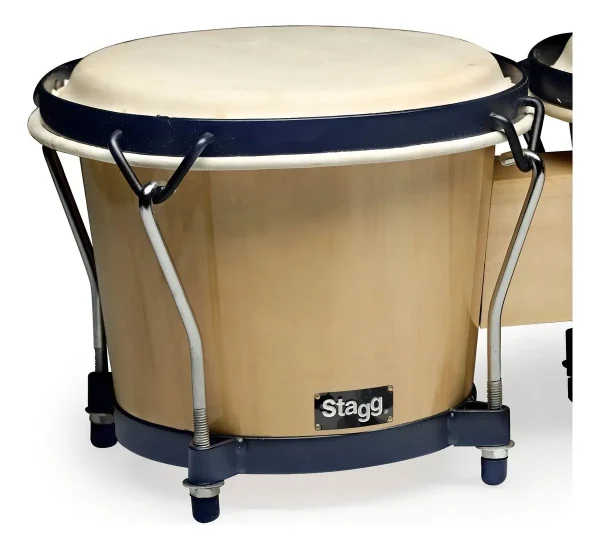 Bongo Madera Stagg Bw-70 7 + 8 Natural Cuero Cuot - Ferreyra Music